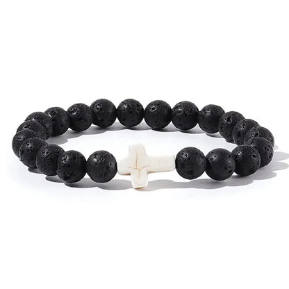 Rosary Bead Bracelet – Onyx & Hematite Prayer Jewels - zenton