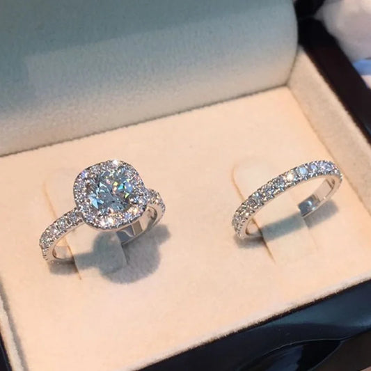Luxury Zircon Ring Set – Women’s Bridal Jewel Rings - zenton