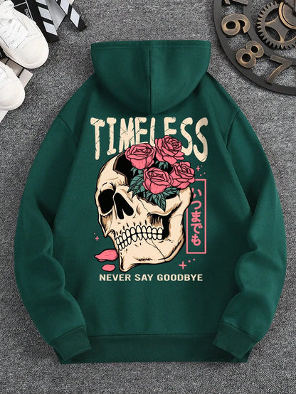 Men’s Skull & Slogan Hoodie Apparel - zenton