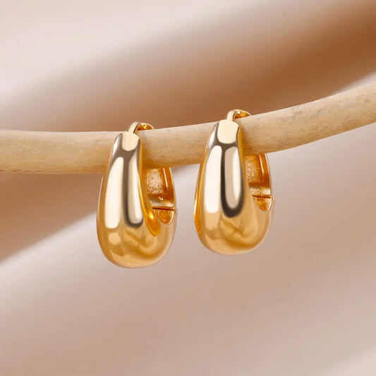 Vintage Gold Stainless Steel Earrings – Women’s Jewels - zenton