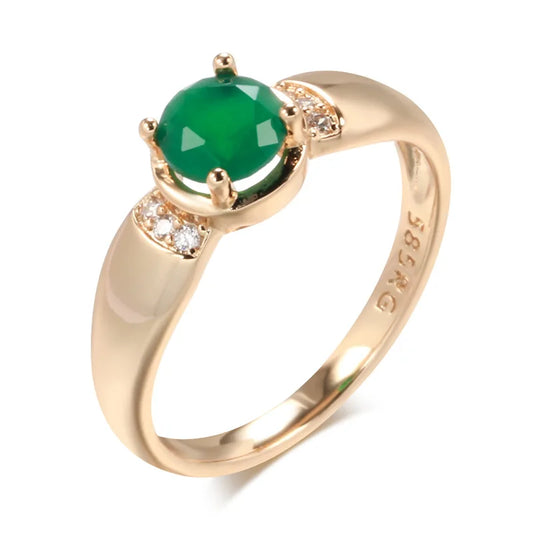 18K Gold Emerald & Diamond Jewel Ring for Women - zenton