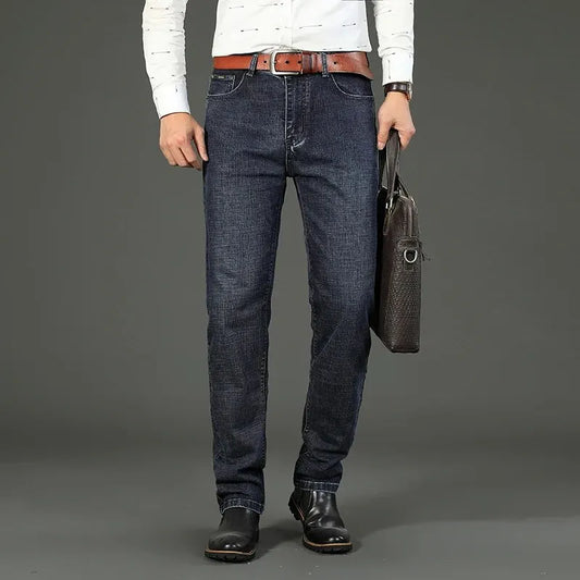 Men’s Business Casual Straight Stretch Jeans – Premium Comfort & Professional Style - zenton