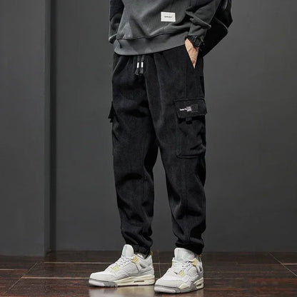 Spring Autumn New Style Elastic Waist Casual Pants for Men Stretch Straight Drawstring Harem Jogging Sports Long Pants Male zenton