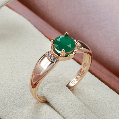 18K Gold Emerald & Diamond Jewel Ring for Women - zenton