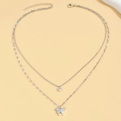 Double Layer Butterfly Necklace – Elegant Jewels for Women - zenton