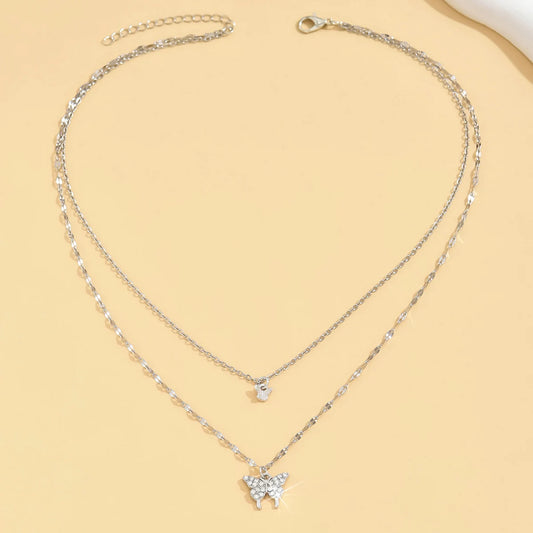 Double Layer Butterfly Necklace – Elegant Jewels for Women - zenton