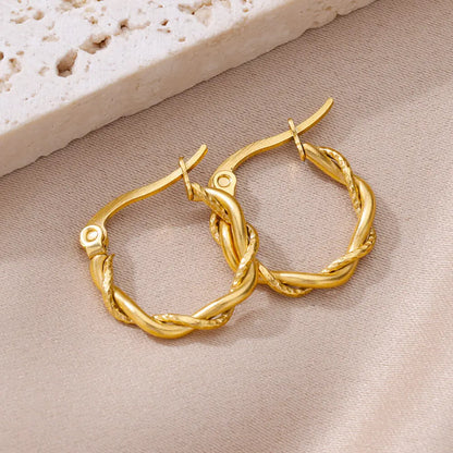 Vintage Gold Stainless Steel Earrings – Women’s Jewels - zenton
