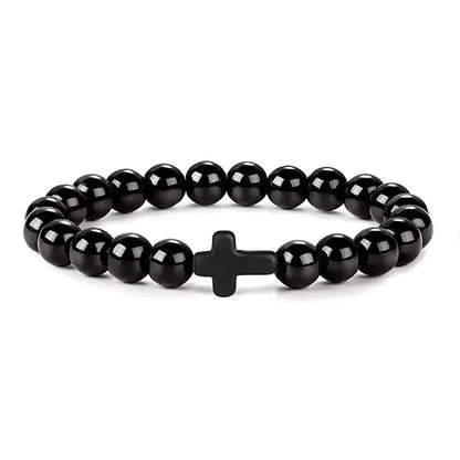 Rosary Bead Bracelet – Onyx & Hematite Prayer Jewels - zenton