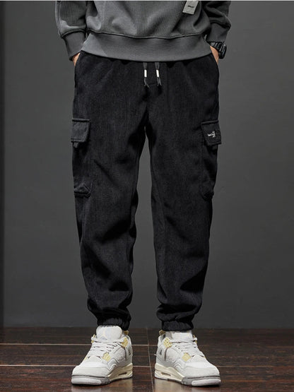 Spring Autumn New Style Elastic Waist Casual Pants for Men Stretch Straight Drawstring Harem Jogging Sports Long Pants Male zenton