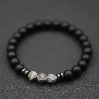 Men’s Black Onyx & Tiger Eye Jewel Beaded Bracelet - zenton