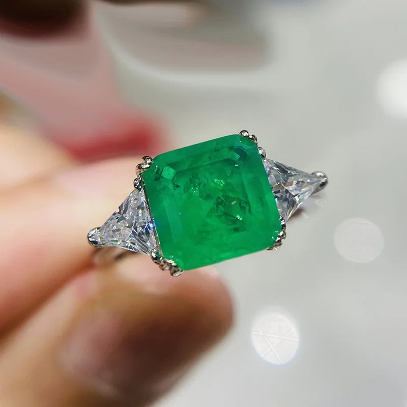 925 Silver Paraiba Emerald Tourmaline Jewel Ring - zenton