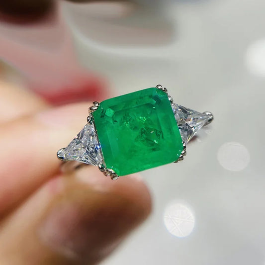 925 Silver Paraiba Emerald Tourmaline Jewel Ring - zenton