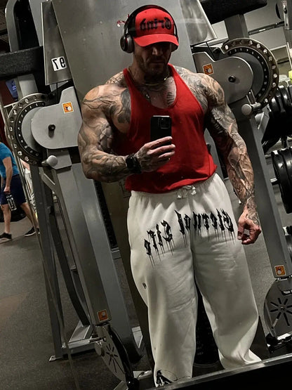 2024 European and American Men's New Year Wear Sports Pants Casual Sports Training Pants Men's Gym Pants zenton