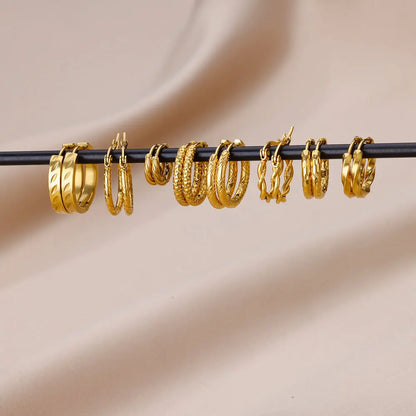 Vintage Gold Stainless Steel Earrings – Women’s Jewels - zenton
