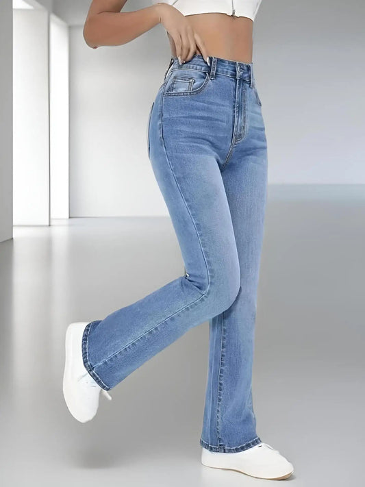 Women’s High-Waist Washed Denim – Slim Euro & US Casual Jeans - zenton