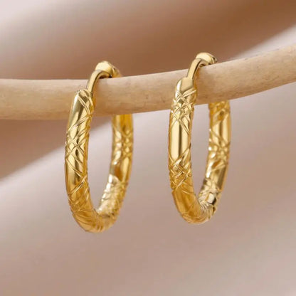 Vintage Gold Stainless Steel Earrings – Women’s Jewels - zenton