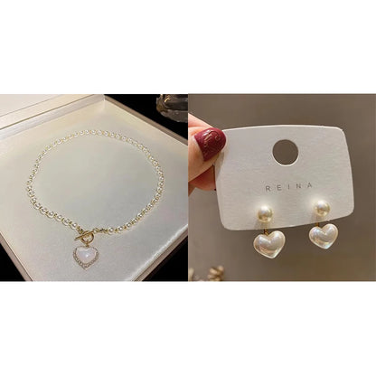 Heart Pearl Pendant Necklace – Luxury Women’s Jewels - zenton