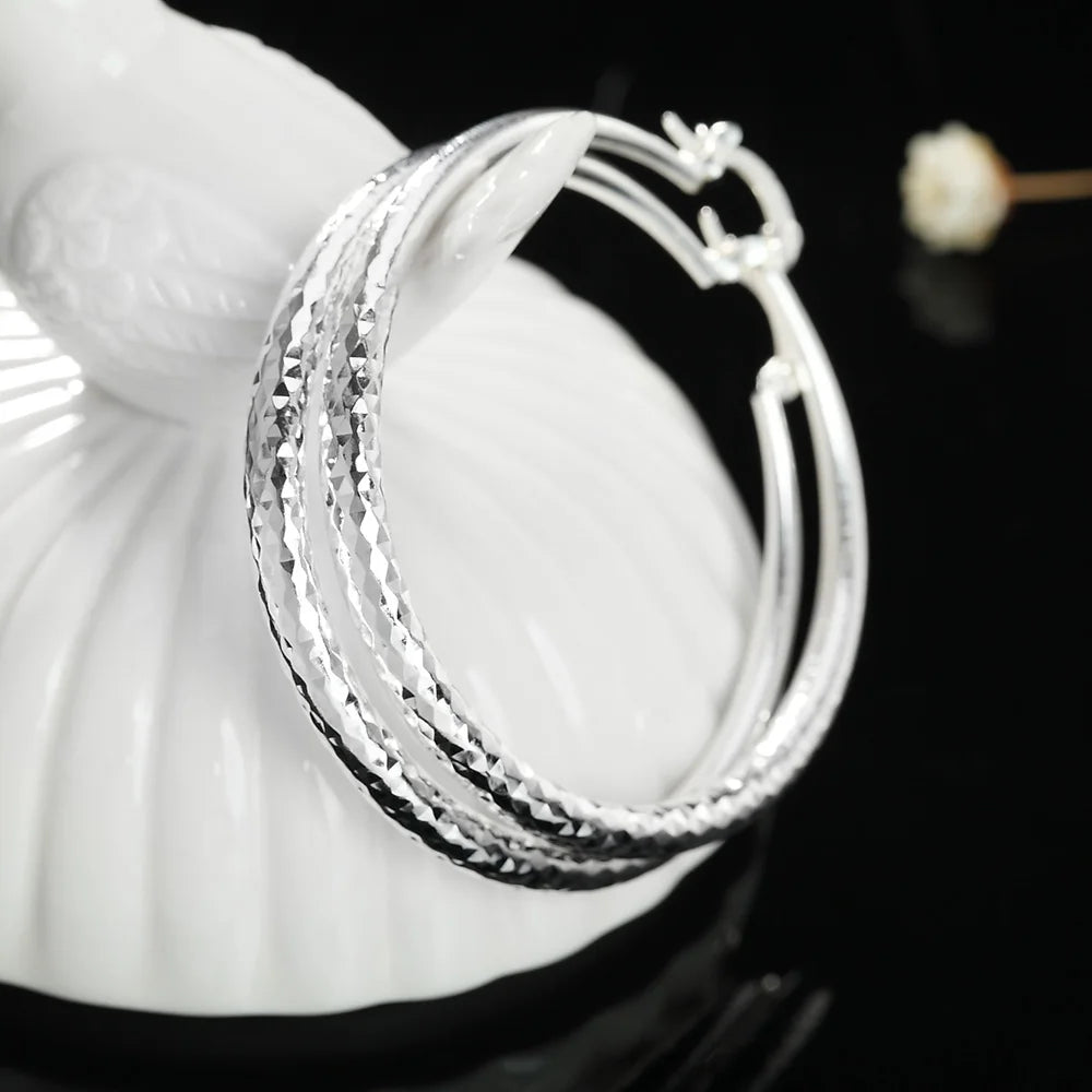925 Sterling Silver Hoop Earrings – Elegant Jewels for Women - zenton