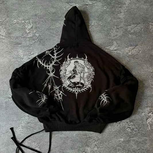 Y2K Harajuku Oversized Hoodie – Streetwear Hip-Hop Top - zenton