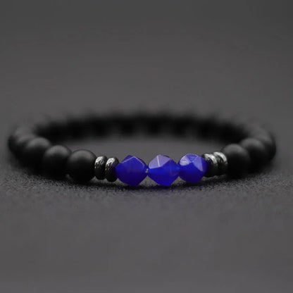 Men’s Black Onyx & Tiger Eye Jewel Beaded Bracelet - zenton