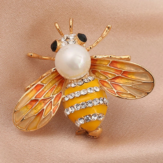 Women's Pearl Bee Brooch Elegant Jewelry Pin - zenton