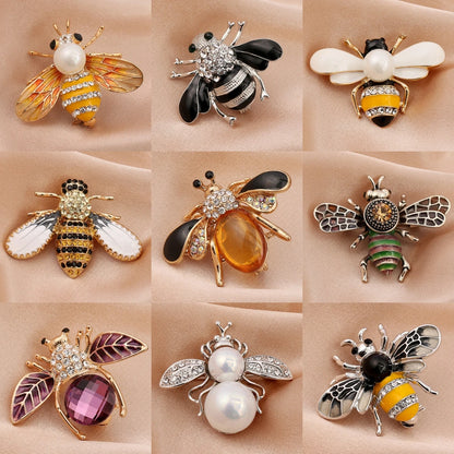 Women's Pearl Bee Brooch Elegant Jewelry Pin - zenton
