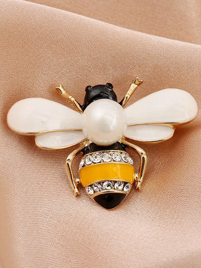 Women's Pearl Bee Brooch Elegant Jewelry Pin - zenton